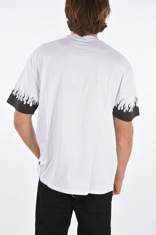 T-shirt con Stampa Fiamme