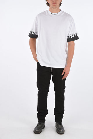 T-shirt con Stampa Fiamme