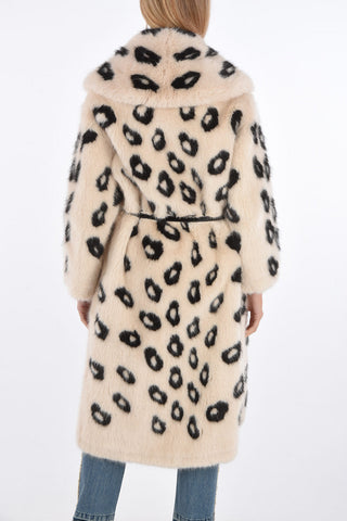 Cappotto in Ecopelliccia Maculata con Cintura