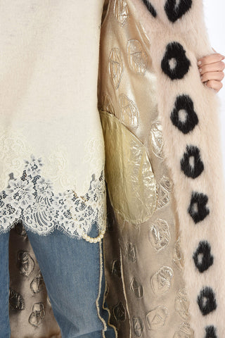 Cappotto in Ecopelliccia Maculata con Cintura