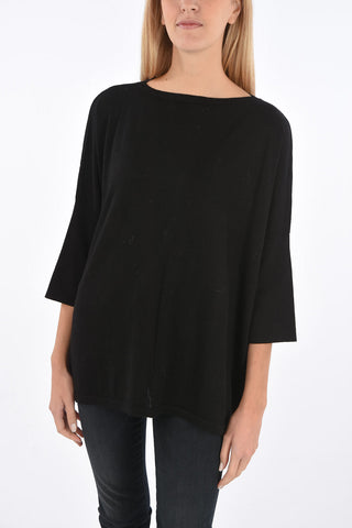 maglia in seta e in cashmere manica a 3/4