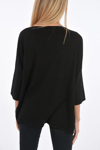 maglia in seta e in cashmere manica a 3/4