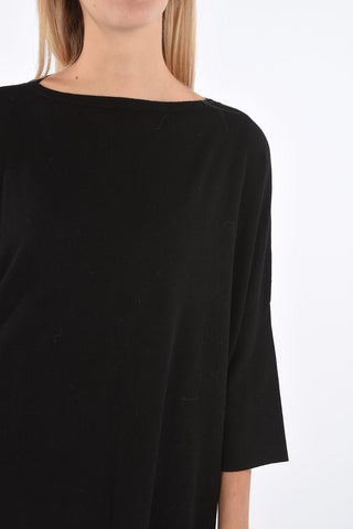 maglia in seta e in cashmere manica a 3/4