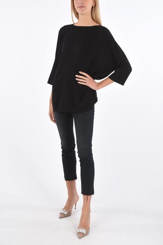 maglia in seta e in cashmere manica a 3/4