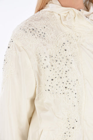 Hooded Jacket with Jewel Details