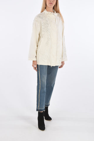 Hooded Jacket with Jewel Details
