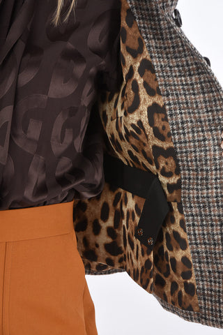 Houndstooth Blazer with Martingale