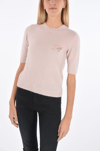 short sleeve crew-neck sweater