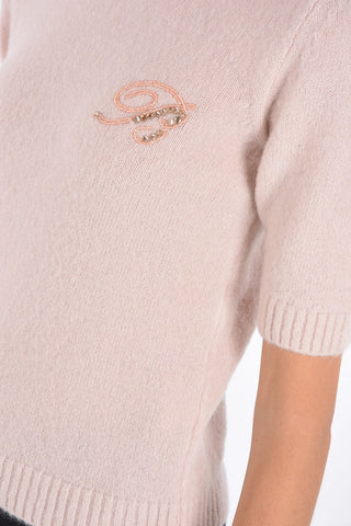 short sleeve crew-neck sweater