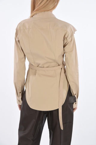 Shirt COMPACT STRETCH with Shoulders Military Pockets and Matched Belt