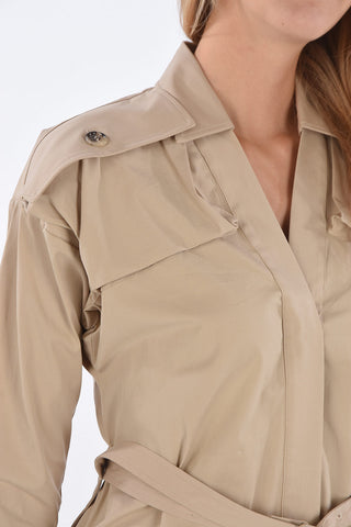 Shirt COMPACT STRETCH with Shoulders Military Pockets and Matched Belt
