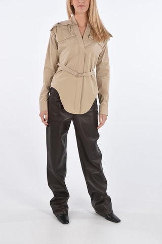 Shirt COMPACT STRETCH with Shoulders Military Pockets and Matched Belt