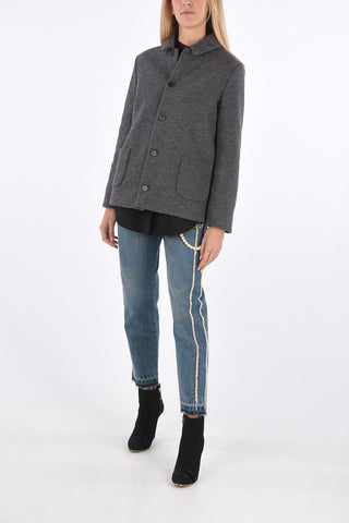 Reversible Quilted Jacket with Front Buttoning