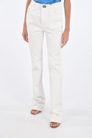 Straight Fit Jeans with Decorative Button
