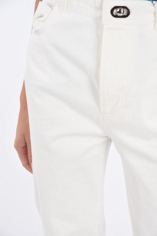 Straight Fit Jeans with Decorative Button