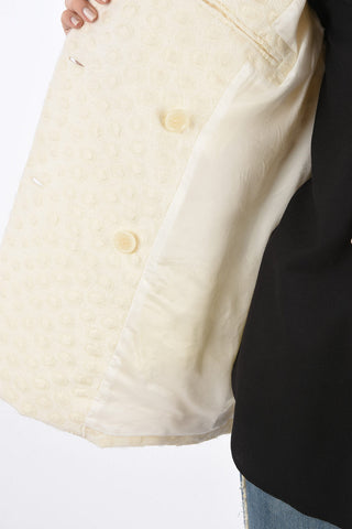 Jacquard Fabric Double-breasted Blazer with Peak Lapel