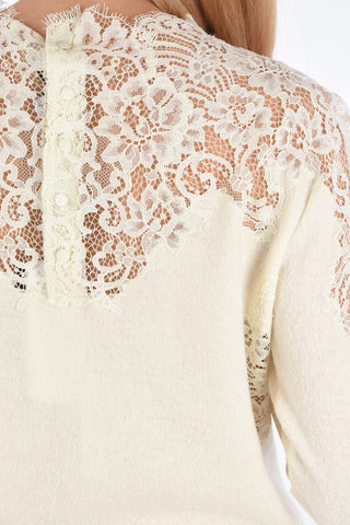 Sweater with Lace Inserts