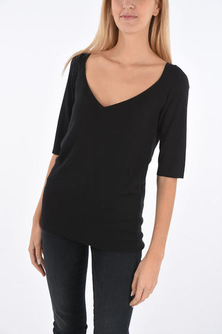 Maglia scollo a V in Cashmere e Seta