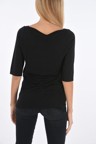 Maglia scollo a V in Cashmere e Seta