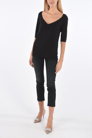 Maglia scollo a V in Cashmere e Seta