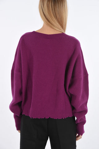 ribbed oversized crew-neck sweater
