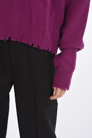 ribbed oversized crew-neck sweater