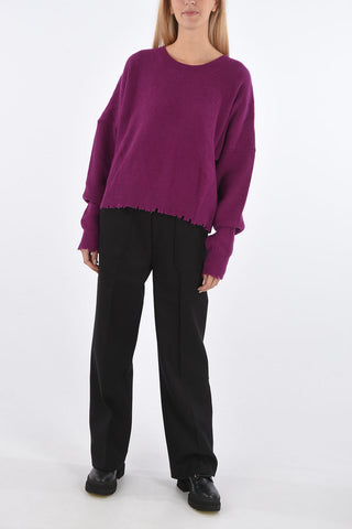 ribbed oversized crew-neck sweater