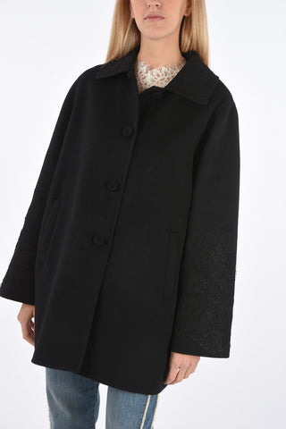4 Button Coat with Lace Details