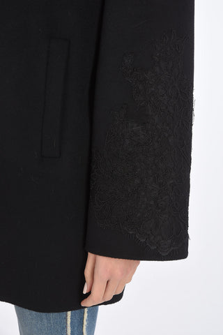 4 Button Coat with Lace Details