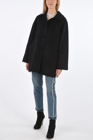 4 Button Coat with Lace Details