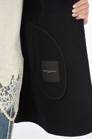 4 Button Coat with Lace Details