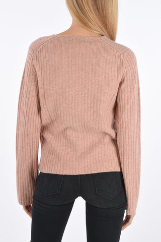 wool and cashmere ribbed crew-neck sweater