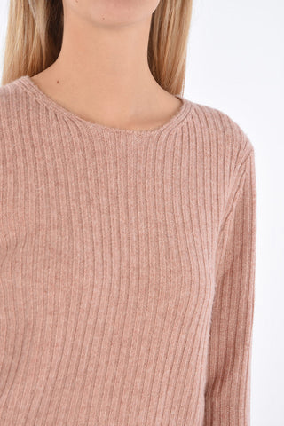 wool and cashmere ribbed crew-neck sweater