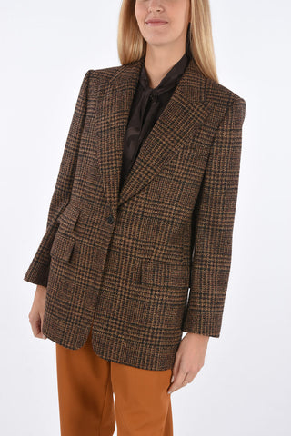 District Check 1 Button Blazer