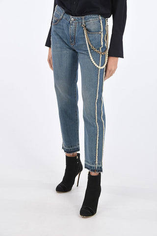 Jeans Straight Fit con Catena Gioiello