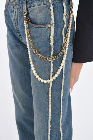 Jeans Straight Fit con Catena Gioiello
