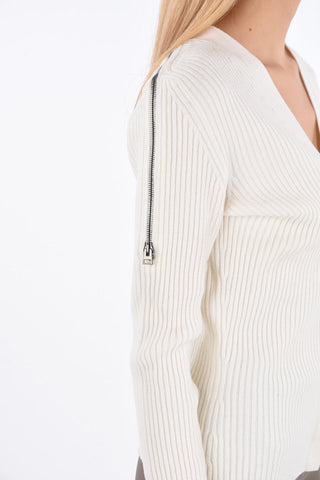 v-neck ribbed cardigan