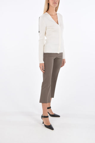 v-neck ribbed cardigan