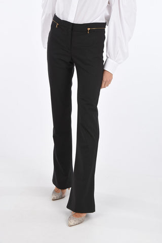 Pantaloni Bootcut in Crepe con Dettaglio Cut Out