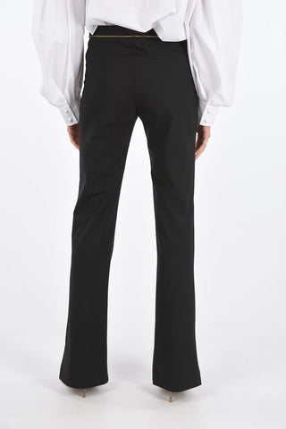 Pantaloni Bootcut in Crepe con Dettaglio Cut Out