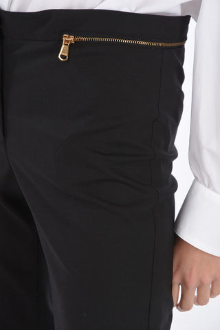 Pantaloni Bootcut in Crepe con Dettaglio Cut Out