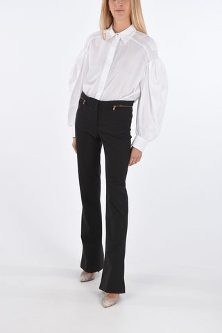 Pantaloni Bootcut in Crepe con Dettaglio Cut Out