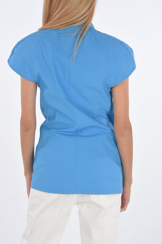 Camicia in Cotone Spalmato con Bottoni Decorativi