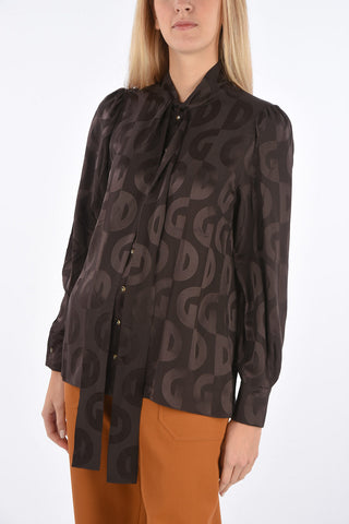 Tie Neck Monogram Blouse 