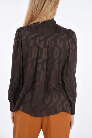 Tie Neck Monogram Blouse 