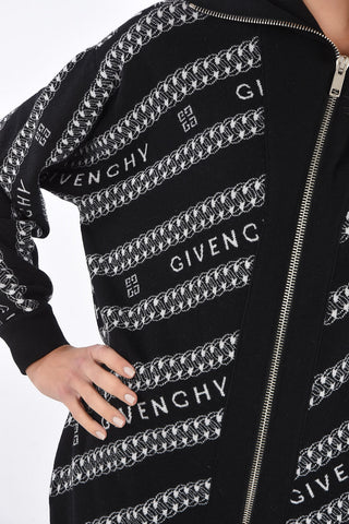 maglia mock oversized ricamo logo con zip
