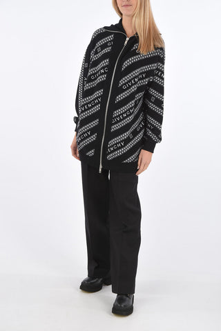 maglia mock oversized ricamo logo con zip