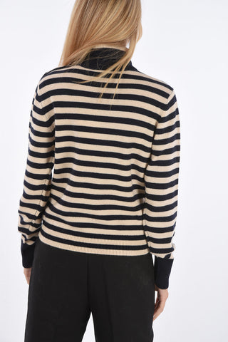 cashmere striped turtle-neck sweater