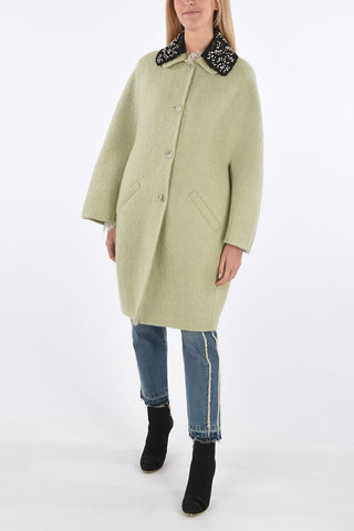 4 Button Coat with Jewel Collar