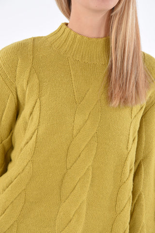maglia a trecce CAROLINA collo alto